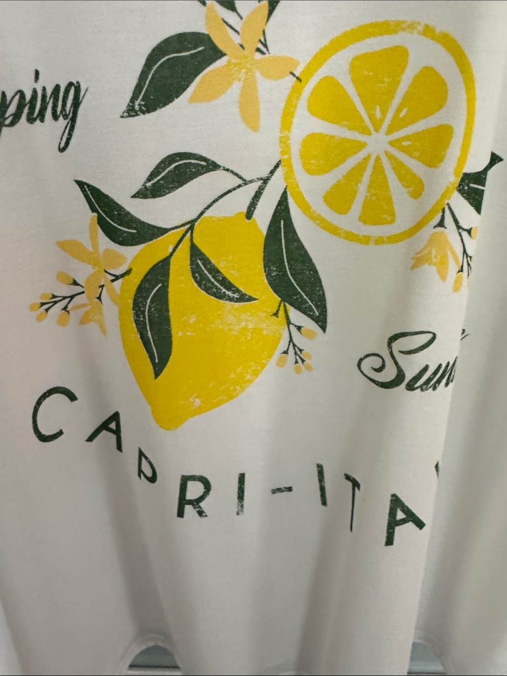 Green Envelope White Limoncello Graphic Tee with Yellow and Green Print - Picture 4 of 8